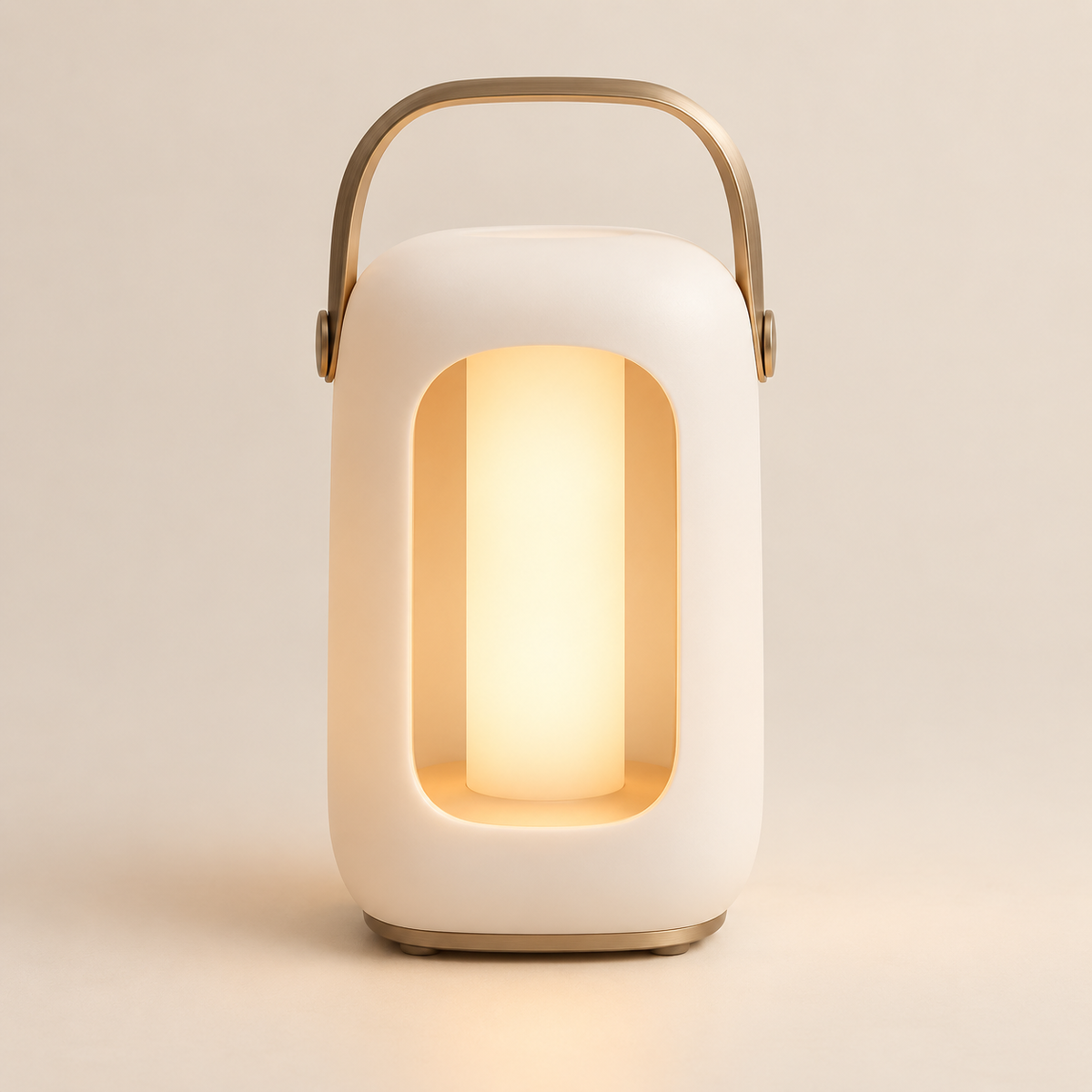 Greendailyes® Portable Cream White LED Lantern – Minimalist Night Light with Warm Ambient Glow