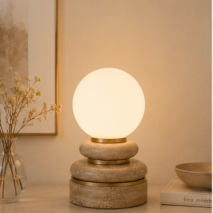 Greendailyes® Spherical Decorative Table Lamp – Warm Ambient Light with Layered Round Base