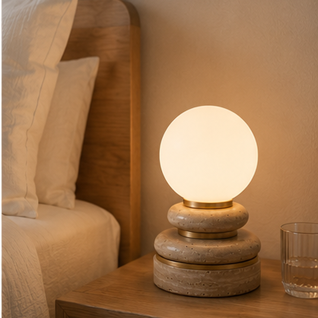 Greendailyes® Spherical Decorative Table Lamp – Warm Ambient Light with Layered Round Base