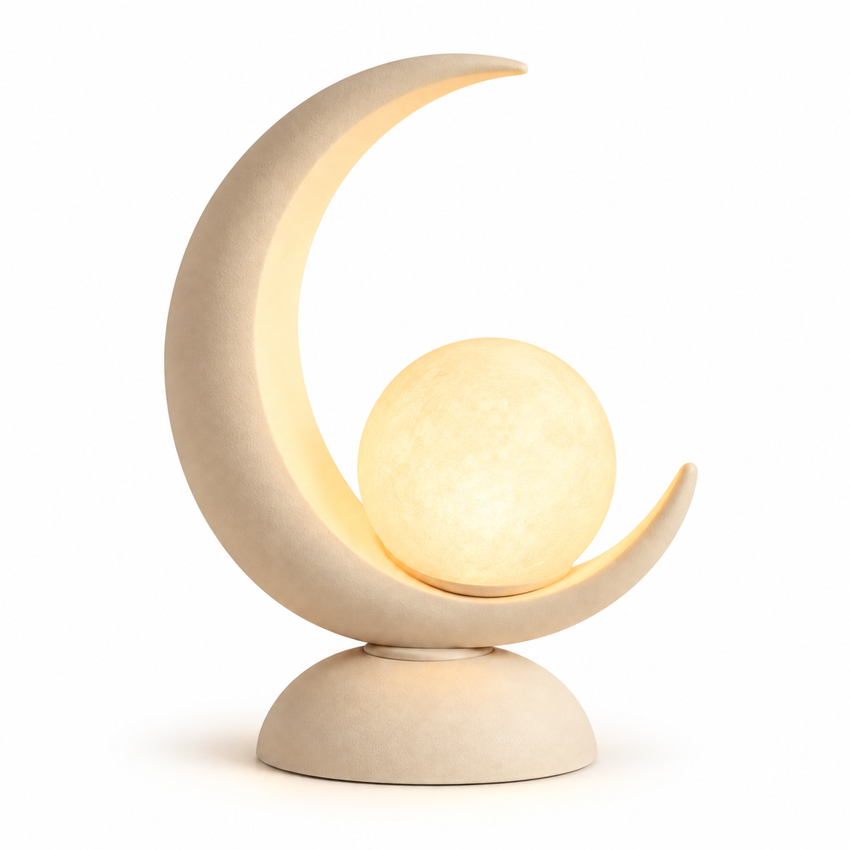 Greendailyes® Moon-Shaped LED Table Lamp with Glowing Orb – Decorative Night Light with Warm Ambient Glow
