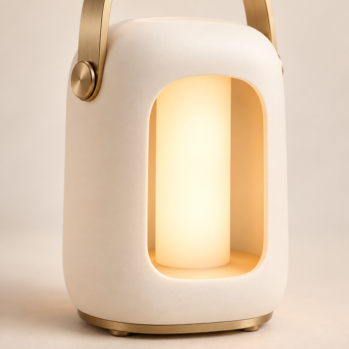 Greendailyes® Portable Cream White LED Lantern – Minimalist Night Light with Warm Ambient Glow