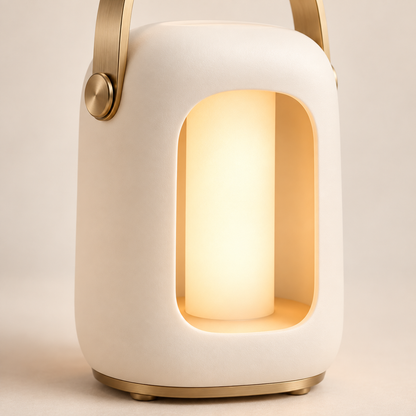 Greendailyes® Portable Cream White LED Lantern – Minimalist Night Light with Warm Ambient Glow