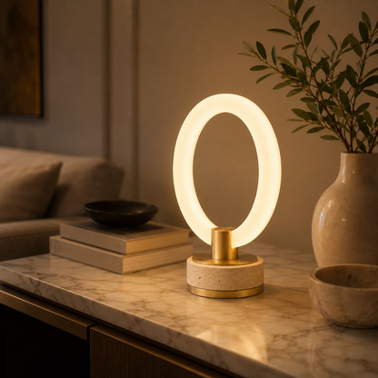 Greendailyes® Oval Ring Decorative Table Lamp – Warm Ambient Light