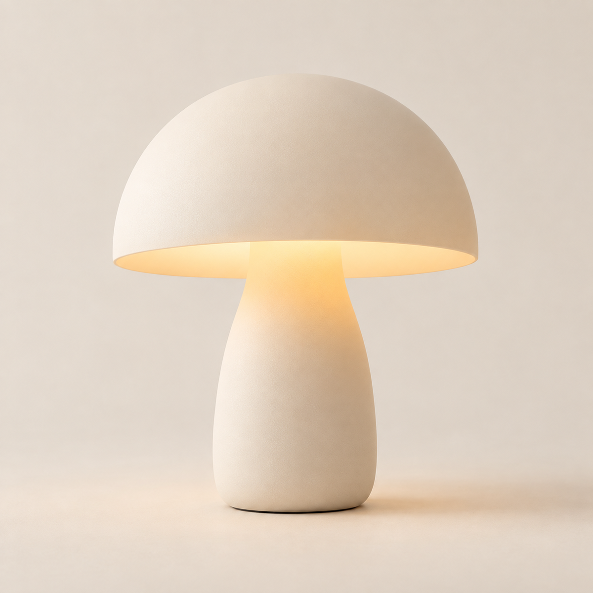 Greendailyes® Cream White Mushroom-Shaped LED Table Lamp – Minimalist Night Light with Warm Ambient Glow