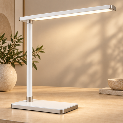 Greendailyes® Minimalist White LED Desk Lamp – Slim Task Light for Office, Home Office, and Reading Spaces