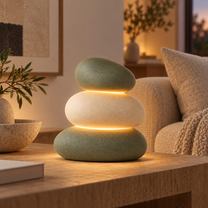 Greendailyes® Stacked Stone-Style LED Table Lamp – Decorative Ambient Light with a Warm White Glow