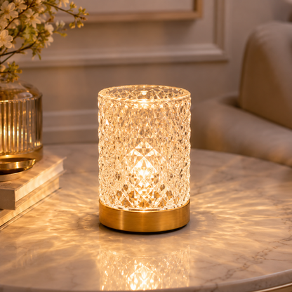 Greendailyes® Faceted Cylinder Night Light – Warm Decorative Table Lamp
