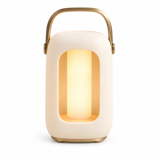 Greendailyes® Portable Cream White LED Lantern – Minimalist Night Light with Warm Ambient Glow