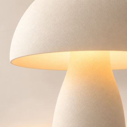 Greendailyes® Cream White Mushroom-Shaped LED Table Lamp – Minimalist Night Light with Warm Ambient Glow