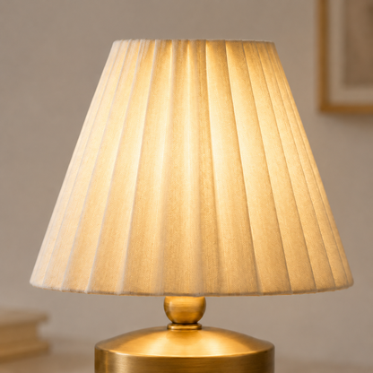 Greendailyes® Pleated Shade Decorative Table Lamp – Warm Ambient Light with Gold-Tone Base