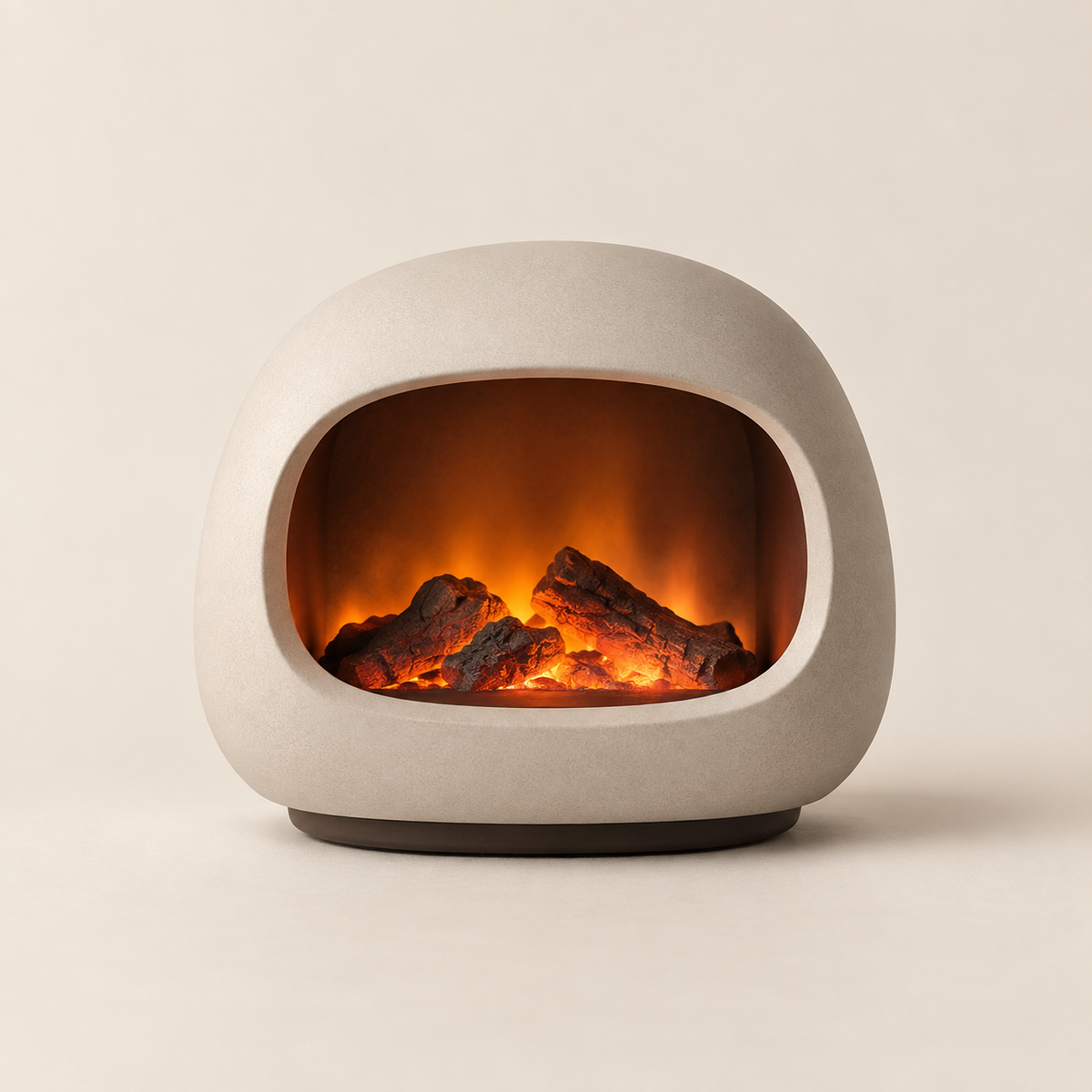 Greendailyes® Decorative Cream White LED Fireplace Lamp – Modern Ambient Light with a Cozy Flame Effect