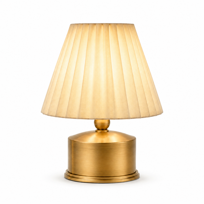 Greendailyes® Pleated Shade Decorative Table Lamp – Warm Ambient Light with Gold-Tone Base