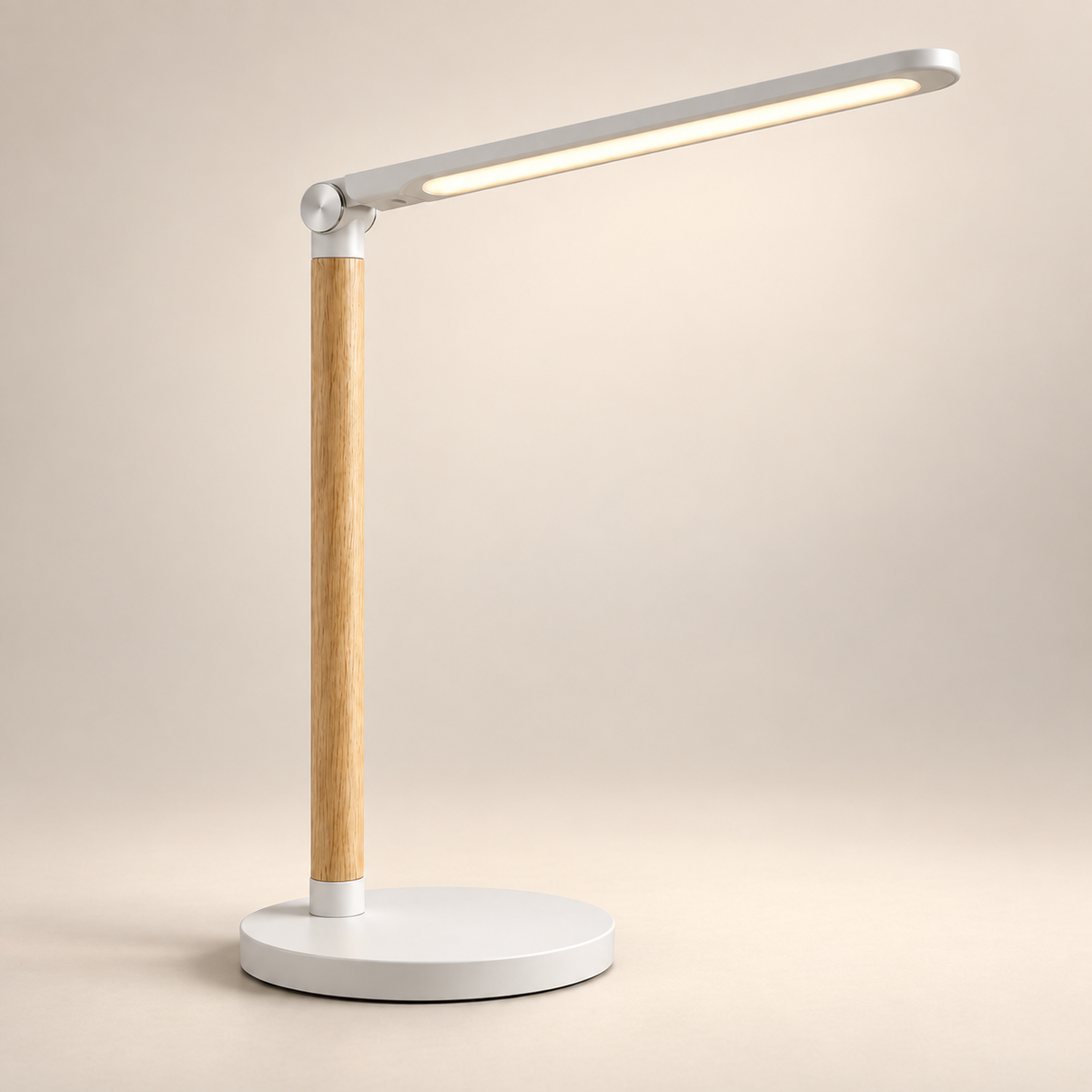 Greendailyes® Minimalist Wood-Style LED Desk Lamp – Modern Task Light for Home Office, Reading, and Study