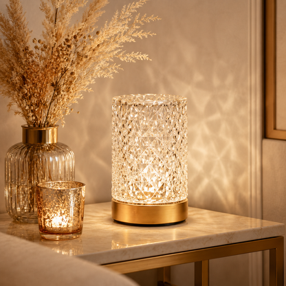 Greendailyes® Faceted Cylinder Night Light – Warm Decorative Table Lamp