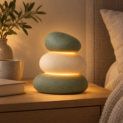 Greendailyes® Stacked Stone-Style LED Table Lamp – Decorative Ambient Light with a Warm White Glow