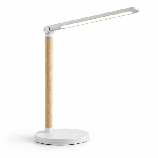 Greendailyes® Minimalist Wood-Style LED Desk Lamp – Modern Task Light for Home Office, Reading, and Study