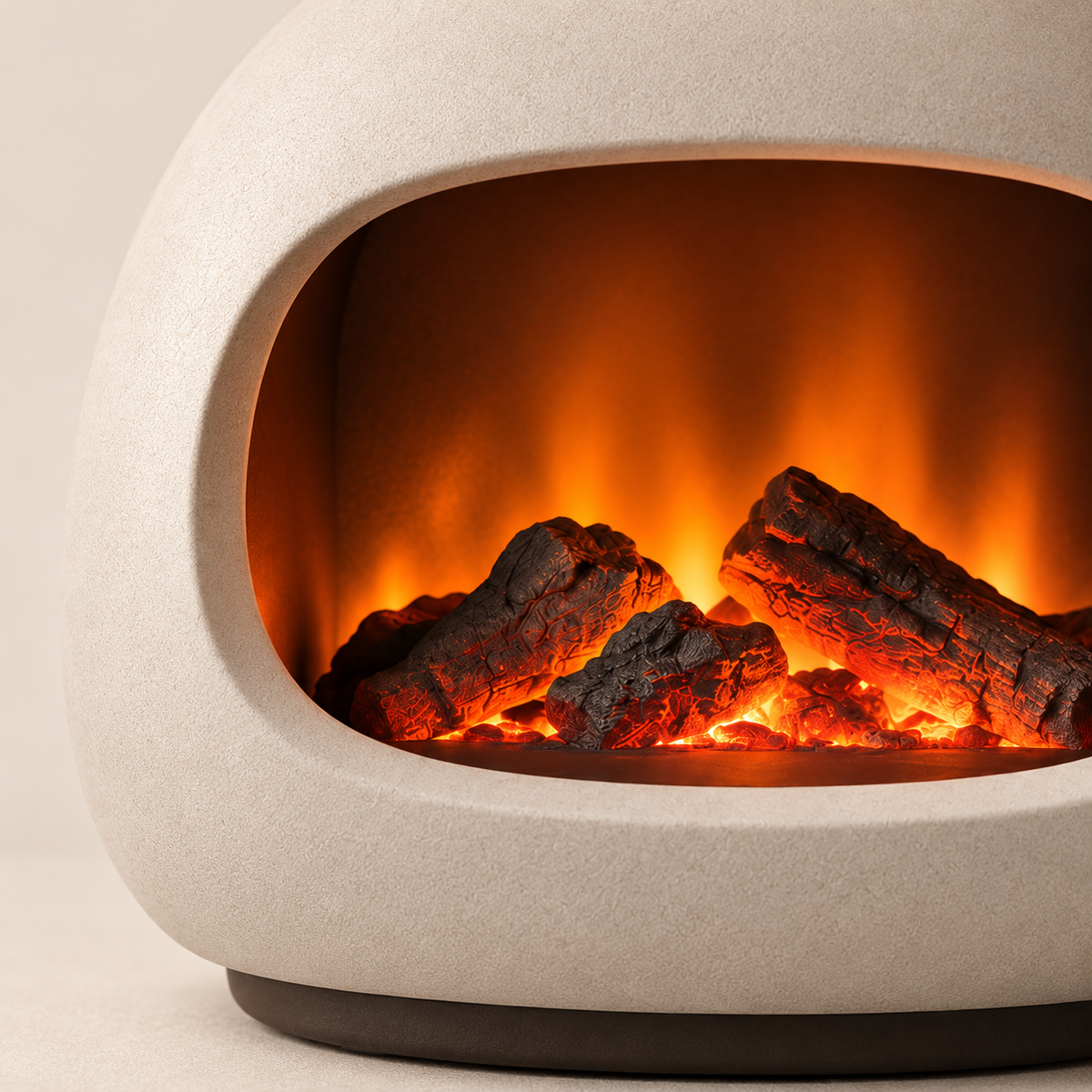 Greendailyes® Decorative Cream White LED Fireplace Lamp – Modern Ambient Light with a Cozy Flame Effect