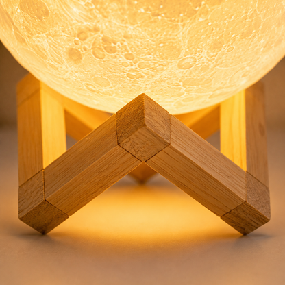 Greendailyes® Moon-Inspired Ambient Night Light with Wooden Stand