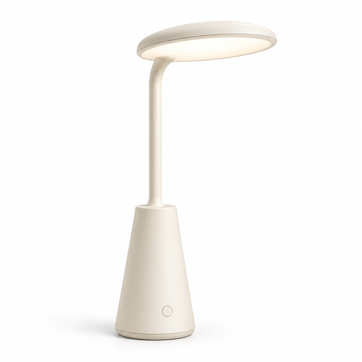Greendailyes® Cream White LED Table Lamp with Oval Light Head – Minimalist Ambient Light for Desk, Bedside, and Home