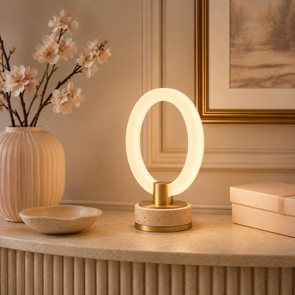 Greendailyes® Oval Ring Decorative Table Lamp – Warm Ambient Light