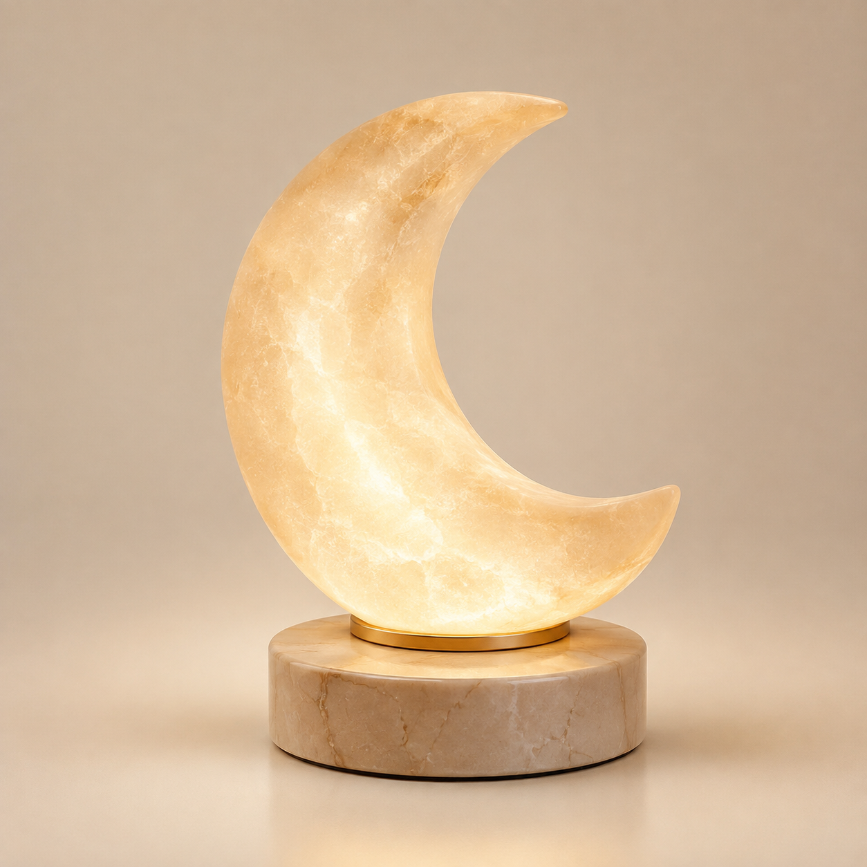 Greendailyes® Textured Crescent Moon Decorative Table Lamp – Warm Ambient Light